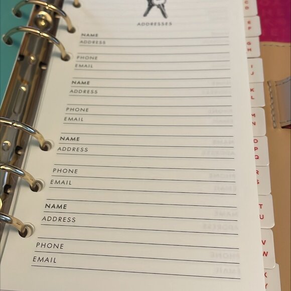 Kate Spade New York 6-Ring Zip Planner Binder – Hot Pink Interior w/Inserts - Picture 9 of 14